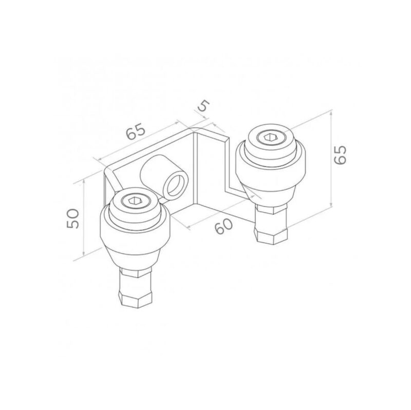 Uchwyt PSG 60.023 60mm górny do bram przesuwnych (2 rolki)