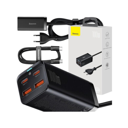 ŁADOWARKA SIECIOWA Baseus GaN 3 Pro Desktop Charger CCGP000101 100W 2x USB-A 2x USB-C PD 3.0 QC 4.0+