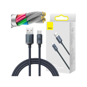 KABEL USB-A / USB-C Baseus Crystal CAJY000401 120cm 100W 6A QC 3.0 W OPLOCIE PREMIUM