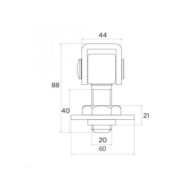 Zawias PSG 61.013 do wspawania - gwint M20 (regulowany)