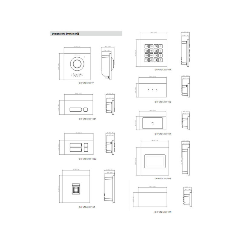 Moduł 2 przycisków DAHUA VTO4202F-MB2