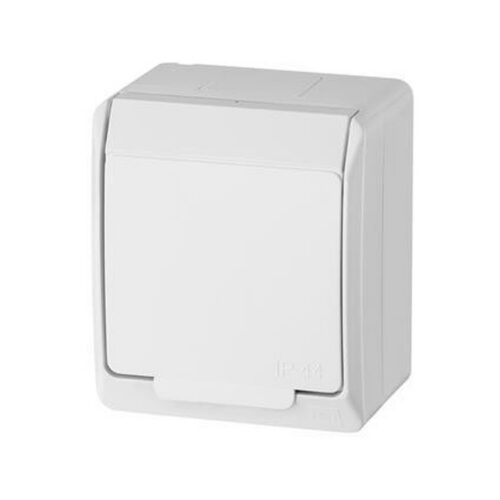 012e48d66360046d839dc859c6ecf51a_original HERMES BIAŁY GNIAZDO NT 1X Z/U Z KLAPKĄ IP44 ZACISKI ŚRUBOWE 16A 250V 0321-02