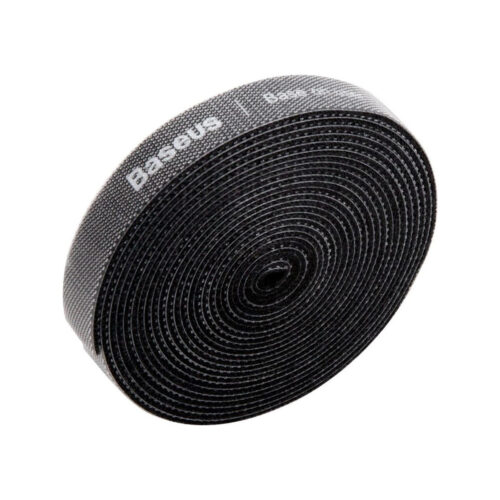 Baseus Rainbow Circle hook and loop Straps - taśma rzepowa rzep organizer kabli 3m czarny