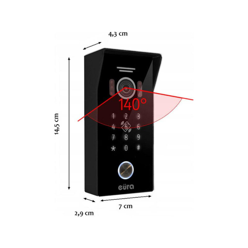 WIDEODOMOFON EURA VDP-99C5 czarny, WiFi, RFID, TUYA