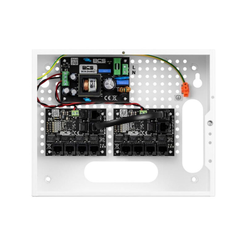System zasilania do 9 kamer IP ze switchem PoE w obudowie wewnętrznej BCS POWER BCS-IP8/E-S