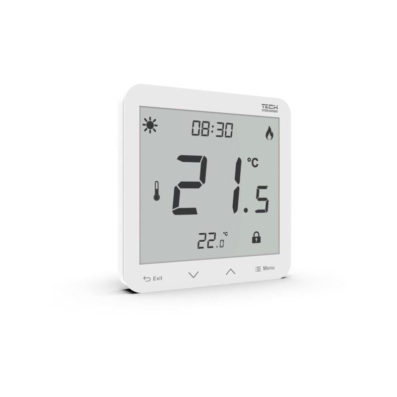 Przewodowy dwustanowy regulator pokojowy podtynkowy biały ST-297z v3 Tech sterowniki