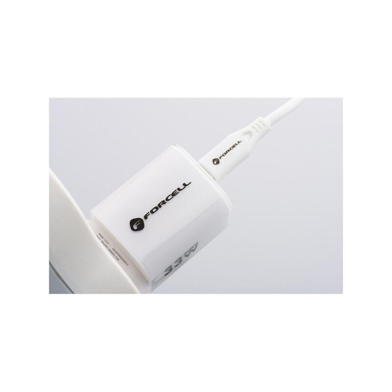 02ed530a81867f8c0f2b596b99ba2a92_original ŁADOWARKA SIECIOWA Forcell F-Energy GaN III VT-41 33 W 1x USB-C 1x USB-A PD 3.0 QC 4.0 BIAŁA