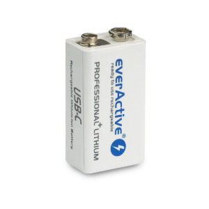 Akumulatorek 6F22 Li-Ion everActive 9V 550mAh z gniazdem USB-C