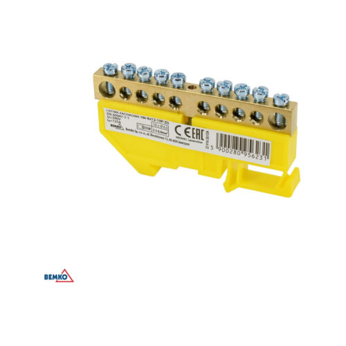 Listwa zaciskowa na sztynę 8x12 12-torowa niebieska