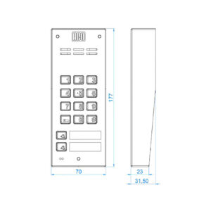 ACO FAM-P-2NPZSACC NT panel natynkowy 2-rodzinny czyt. brel. zamek szyfr.