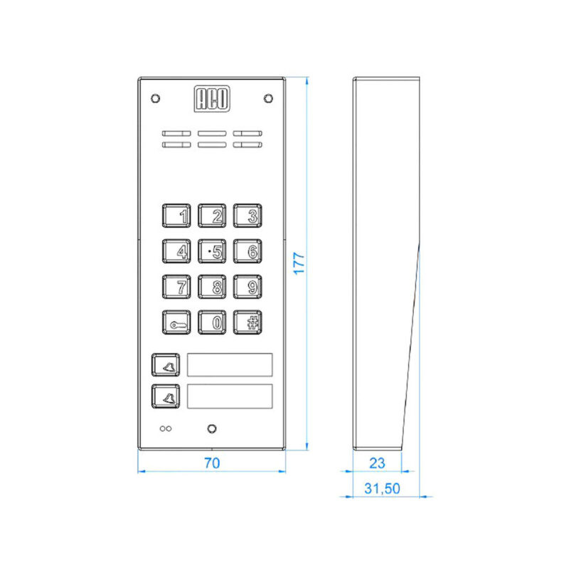 ACO FAM-P-2NPZSACC NT panel natynkowy 2-rodzinny czyt. brel. zamek szyfr.