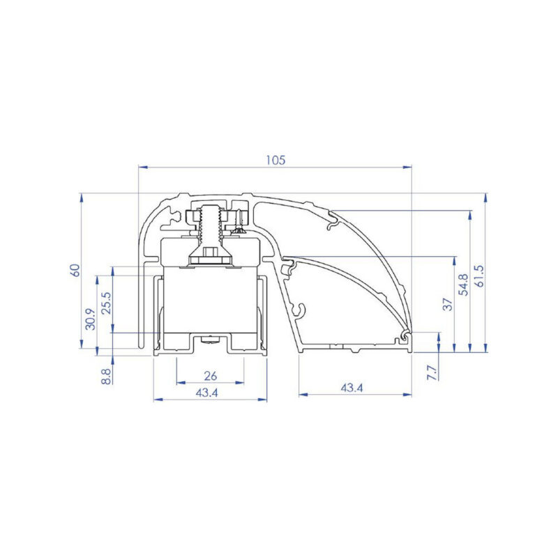 Elektromagnetyczny profil drzwiowy 400mm 300kg monitorowany CDVI P300EVO