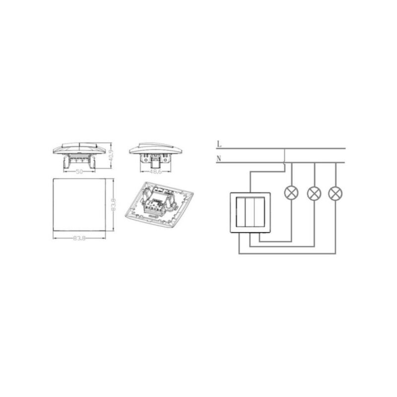 Łącznik potrójny VCX WESA LC 17 Biały