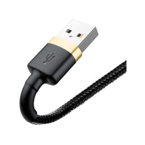 KABEL USB-A / Lightning iPhone Baseus Cafule CALKLF-BV1 100cm Apple 2.4A CZARNO-ZŁOTY W OPLOCIE
