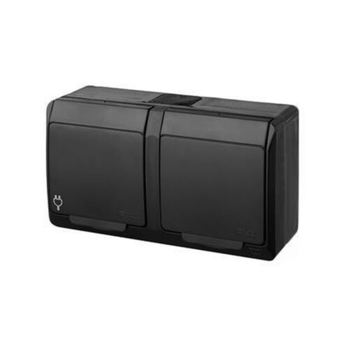 05c2ac8be6c8d595be0bfd50a95cbebf_original HERMES CZARNY GNIAZDO NT 2X Z/U Z KLAPKĄ IP44 2X2P+Z ZACISKI ŚRUBOWE 16A 250V 0322-09