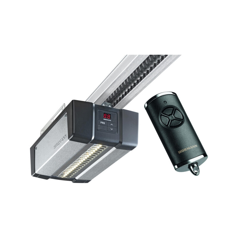 Brama garażowa segmentowa Renomatic/Hormann z napędem Supramatic E i szyną FS10-K - przetłoczenia L Planar. Wymiar 5000x2125mm.