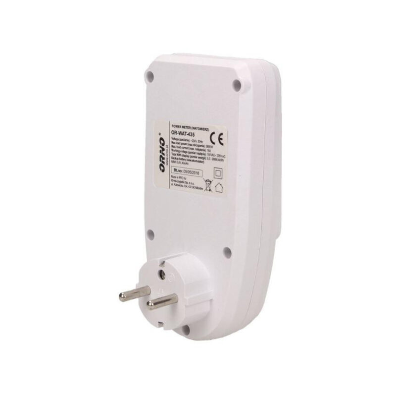 Watomierz licznik energii z wyświetlaczem do gniazdka ORNO OR-WAT-435