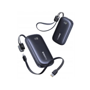 Powerbank Baseus EnerFill FC21 10000 mAh 22,5 W USB-A USB-C czarny z odłączanym kablem Lightning