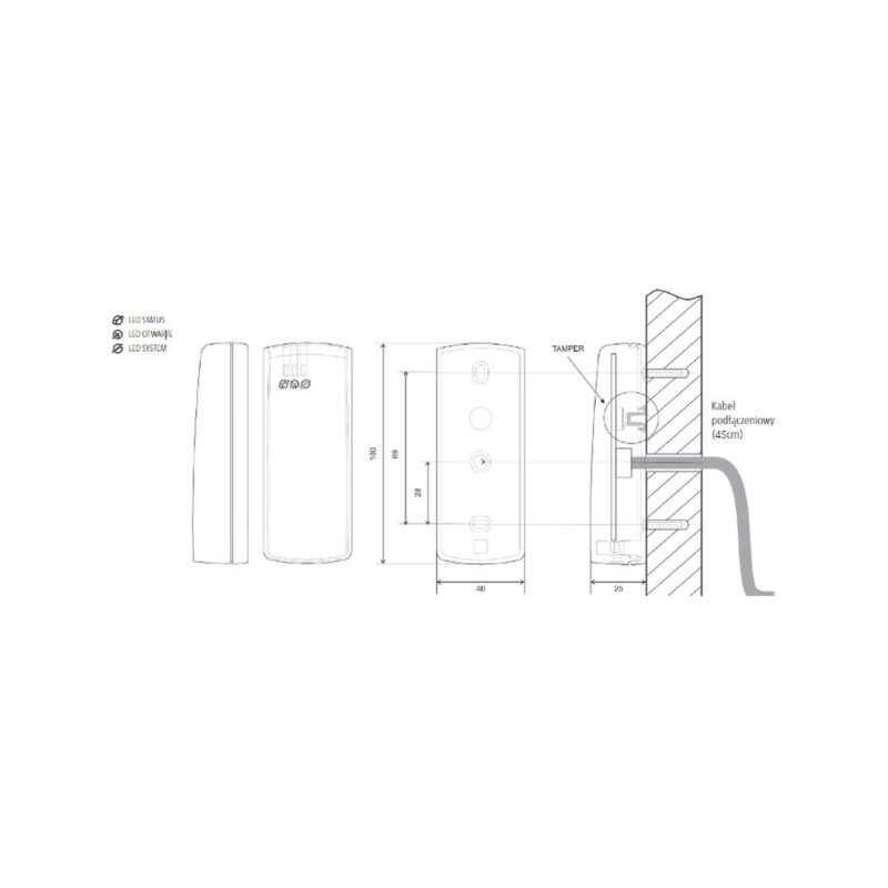 Czytnik zbliżeniowy ROGER PRT62EM
