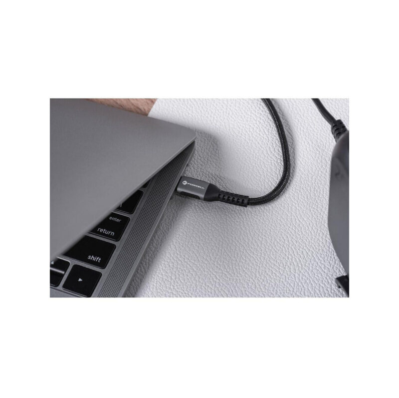 KABEL USB-C / USB-C Forcell F-Energy Cafule 50 cm 240 W 5A PD QC 4.0 CZARNY W OPLOCIE