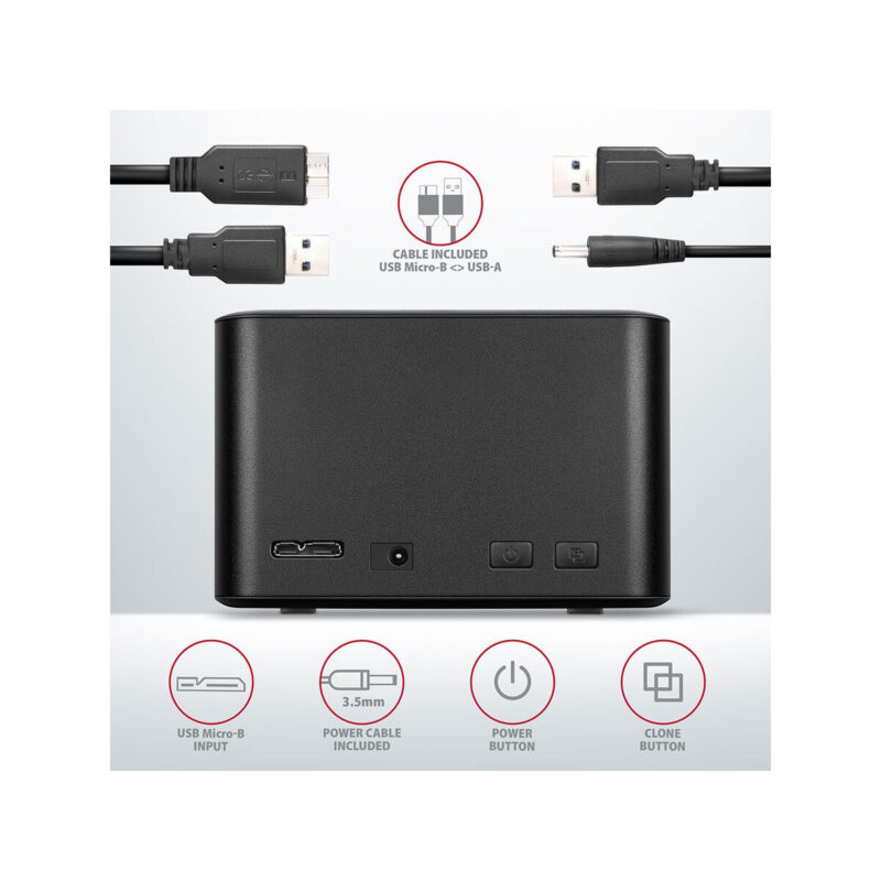 09ba3d5f49ae54a588b3395c157d032b_original Stacja dokująca MINI AXAGON ADSA-D25 USB 3.2 Gen 1 - 2x SATA 6G 2.5" SSD/HDD CLONE