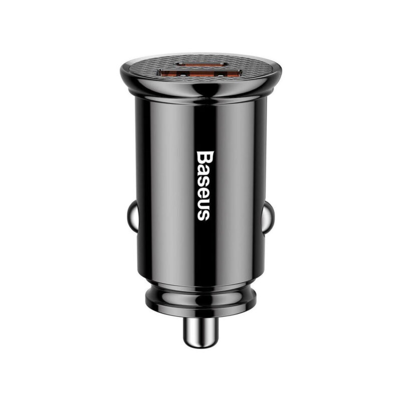 Ładowarka samochodowa Baseus Circular 30W 5A USB-C, USB-A, czarna