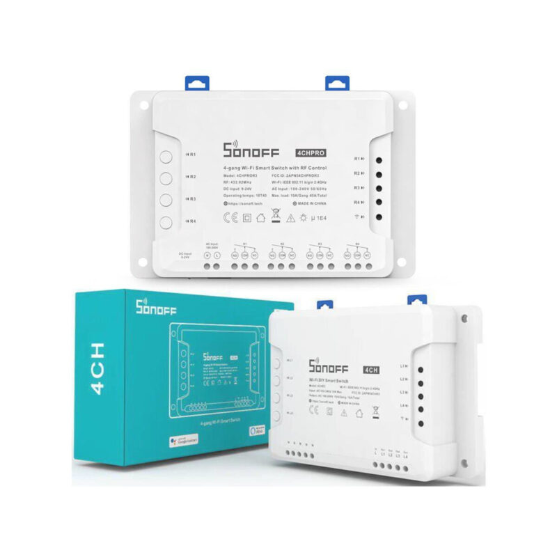 SONOFF sterownik 4-kanałowy 10A NO/NC/Beznapięciowy WiFi 4CHPROR3