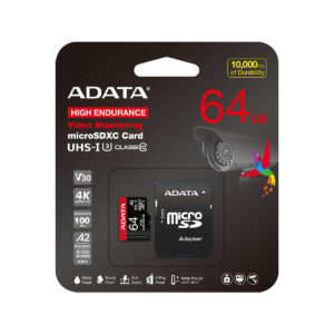 Adata Karta microSD High Endurance 64GB UHS1 U3 V30 A2 100/80MB/s + Adapter