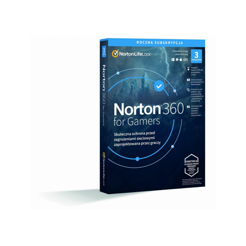 Norton 360 for Gamers BOX PL 3-urządzenia, 12-miesięcy