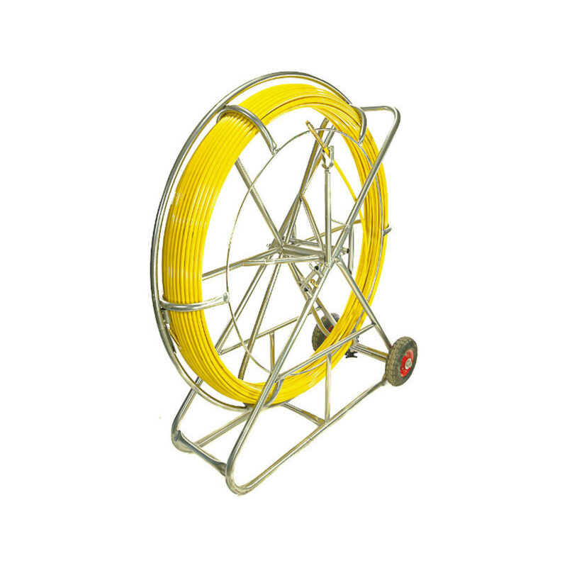 WŁÓKNO SZKLANE DO PRZECIĄGANIA KABLI 8mm / 150m (PILOT / STALKA) PE + STOJAK