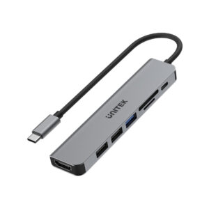 Hub USB Unitek USB-C aluminium 7w1
