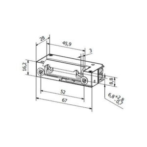 Elektrozaczep HARTTE XS12R-B seria XS 12V DC rewersyjny ze wzmocnioną sprężyną