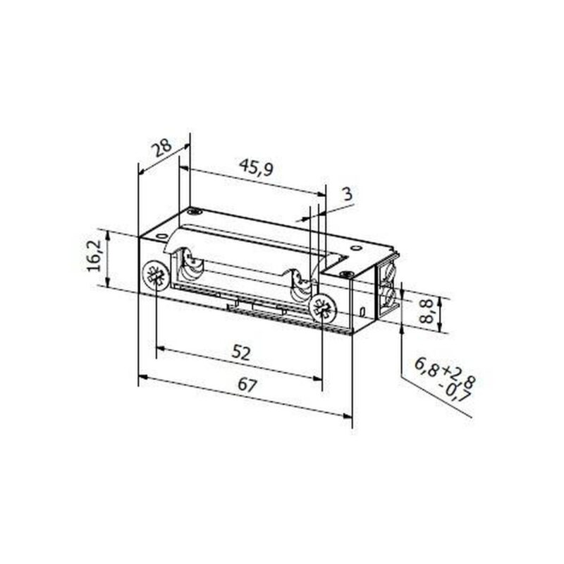 Elektrozaczep HARTTE XS12R-B seria XS 12V DC rewersyjny ze wzmocnioną sprężyną