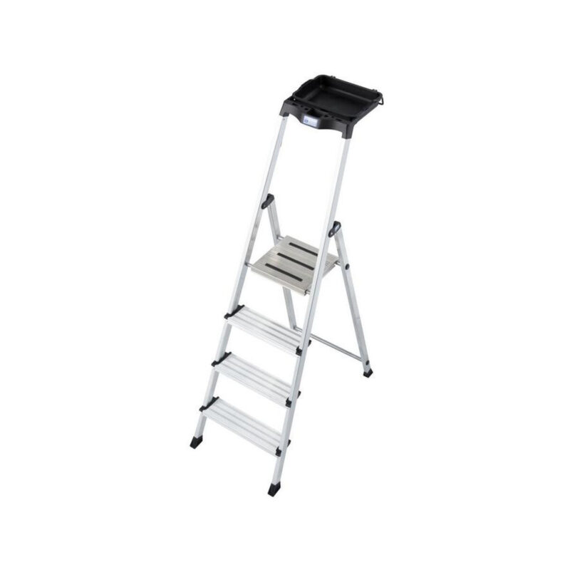 Drabina aluminiowa jednostronna Krause SECURY MultiGrip 1x4 z półką