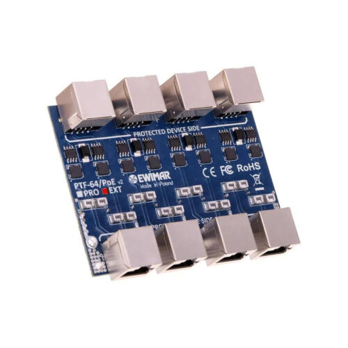 4-kanałowy moduł ogranicznika przepięć sieci LAN Gigabit Ethernet EWIMAR PTF-64-EXT/PoE