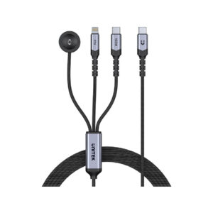 Kabel 3 w 1 Unitek 2.0 USB-C + Lightning + Apple Watch PD 100W 480 Mbps 1,2 m