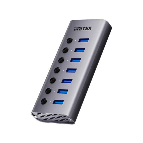 Unitek Hub USB A 3.0 7w1, 5Gbps z przełącznikami portów