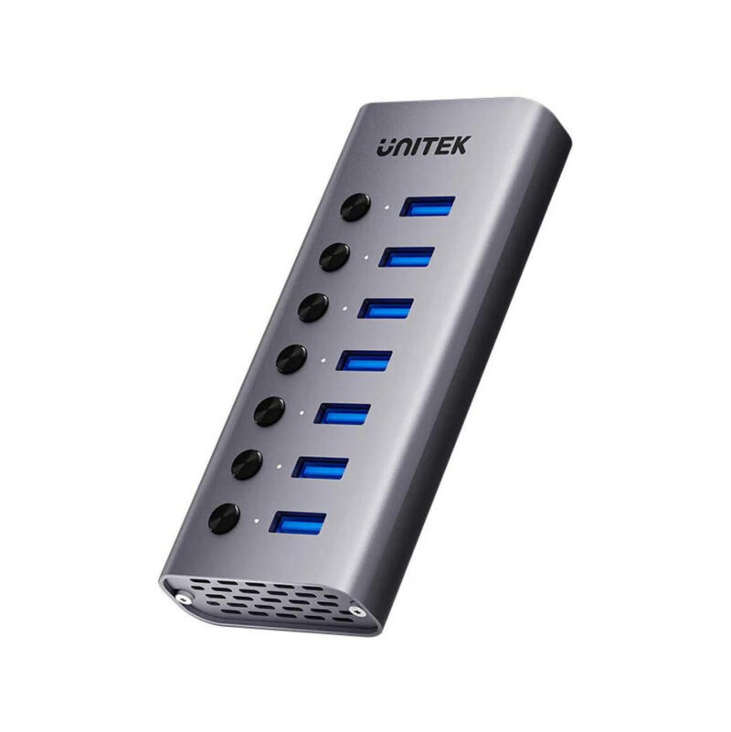 Unitek Hub USB A 3.0 7w1, 5Gbps z przełącznikami portów
