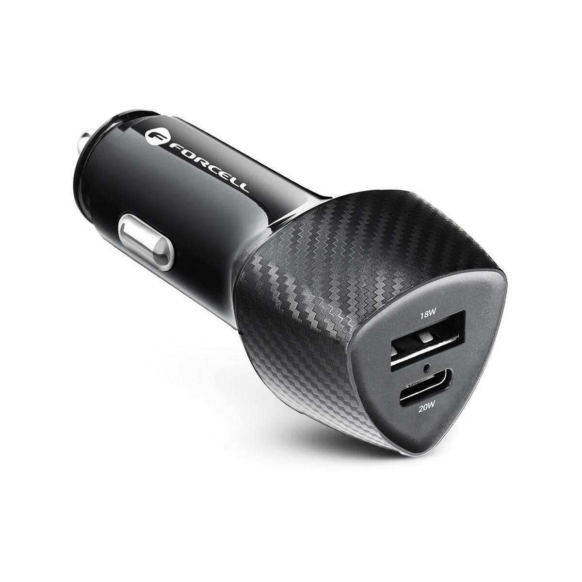 ŁADOWARKA SAMOCHODOWA Forcell Carbon CC50-1A1C 38 W 1x USB-C 1x USB-A PD 3.0 QC 3.0 CZARNA