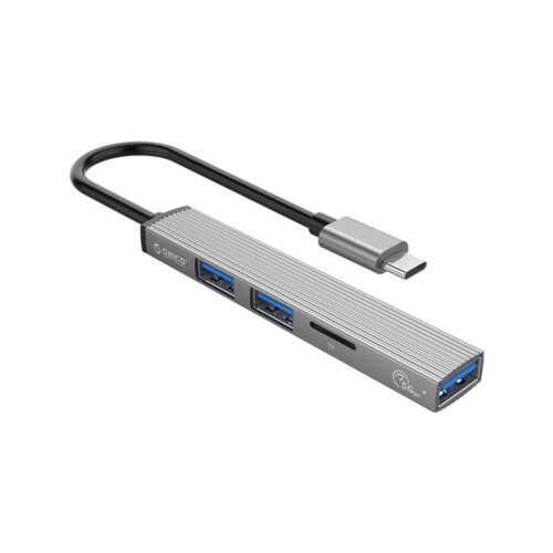 Orico Hub USB-C 3xport USB-A, czytnik microSD, alu