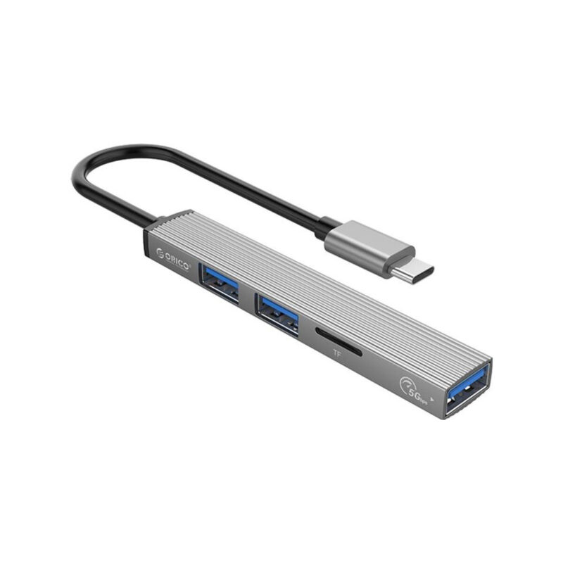 Orico Hub USB-C 3xport USB-A, czytnik microSD, alu