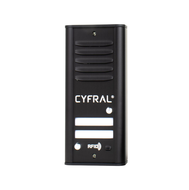 DOMOFON CYFRAL COSMO 2-LOKATORKI CZARNA KASETA CZARNE UNIFONY