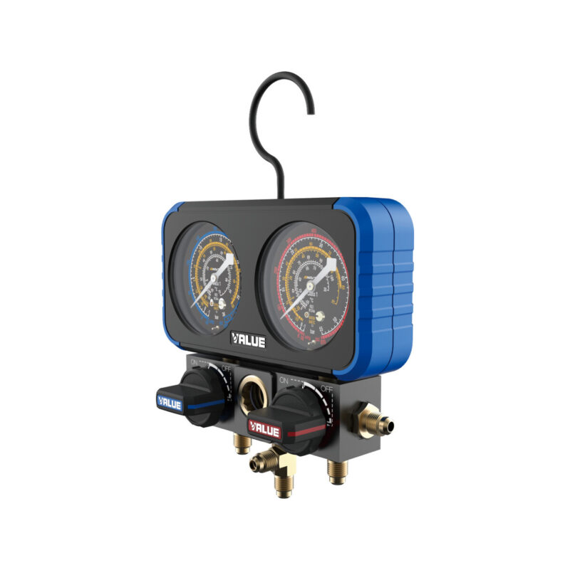 Zestaw podwójnych manometrów analogowych Value VRM2-B-0801