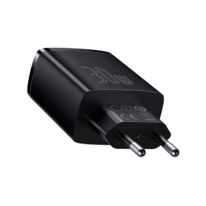 ŁADOWARKA SIECIOWA Baseus Compact Quick Charger CCXJ-E01 30W 2x USB-A 1x USB-C PD 3.0 QC 3.0 CZARNA