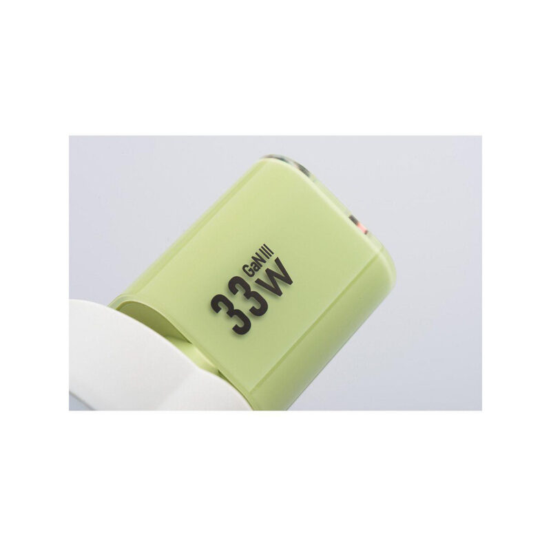 111215a0e6e3d82c3caac620df07f6ad_original ŁADOWARKA SIECIOWA Forcell F-Energy GaN III VT-41 33 W 1x USB-C 1x USB-A PD 3.0 QC 4.0 ZIELONA