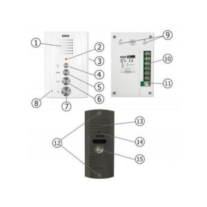 DOMOFON ''EURA'' ADP-51A3 ''DIFESA'' - 1-rodzinny, 2 unifony, interkom, biały