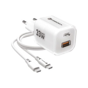 12e3fbc8a72ca655dbef74897d37fac5_original ŁADOWARKA SIECIOWA Forcell F-Energy GaN III VT-41 33 W 1x USB-C 1x USB-A PD 3.0 QC 4.0 BIAŁA