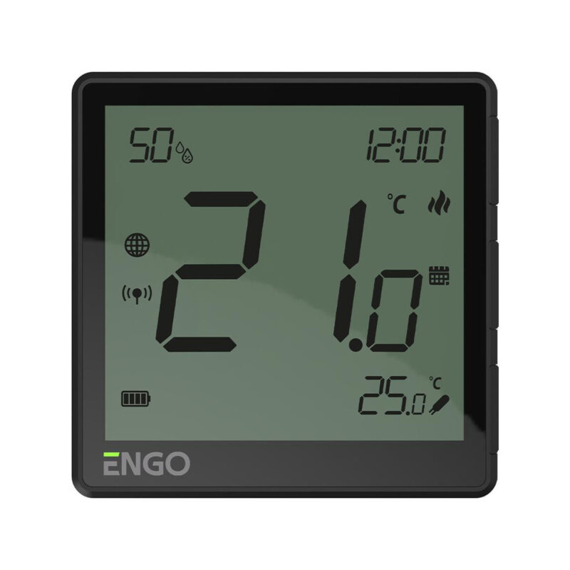 ENGO Controls EONE-BATB - Regulator temperatury, bateryjny (Li-Ion), czarny, Internetowy, akumulatorowy, ZigBee, natynkowy
