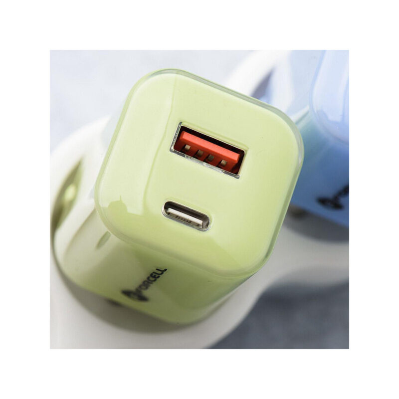 13121a601aec8aeef988faf1e86ac706_original ŁADOWARKA SIECIOWA Forcell F-Energy GaN III VT-41 33 W 1x USB-C 1x USB-A PD 3.0 QC 4.0 ZIELONA