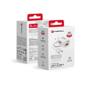 1357cad99069a2cffd6d67f9c17b534e_original ŁADOWARKA SIECIOWA Forcell F-Energy GaN III VT-41 33 W 1x USB-C 1x USB-A PD 3.0 QC 4.0 BIAŁA